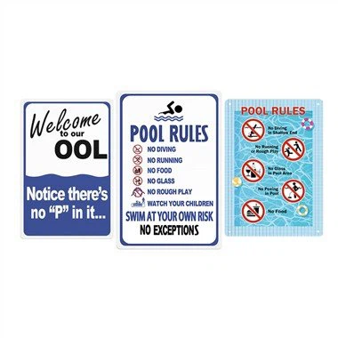 Metal Swimming Pool Rules Sign