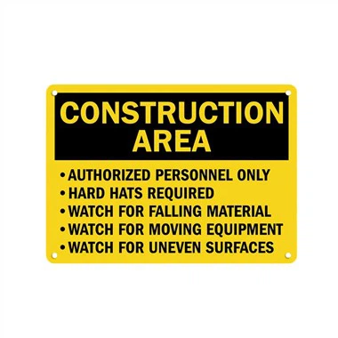 Caution Construction Area Safety Sign